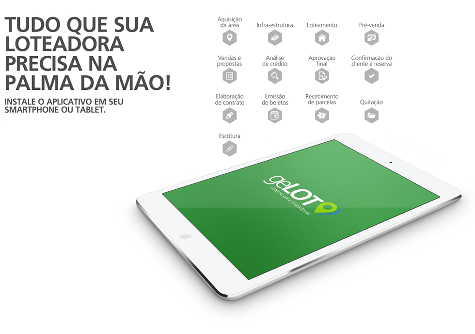 tudo que você precisa para sua loteadora.Gelot sistema para loteamento
